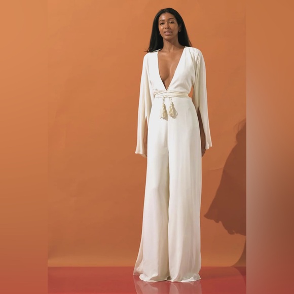 Andrea Iyamah LILI Jumpsuit in Ivory - Picture 1 of 3